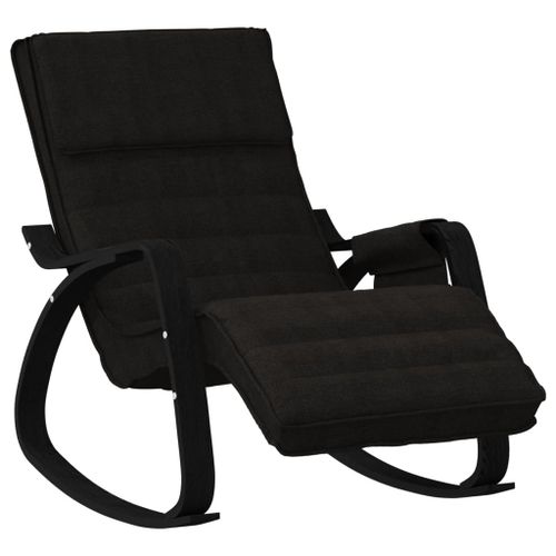 Chaise à bascule Noir Tissu - Photo n°2; ?>