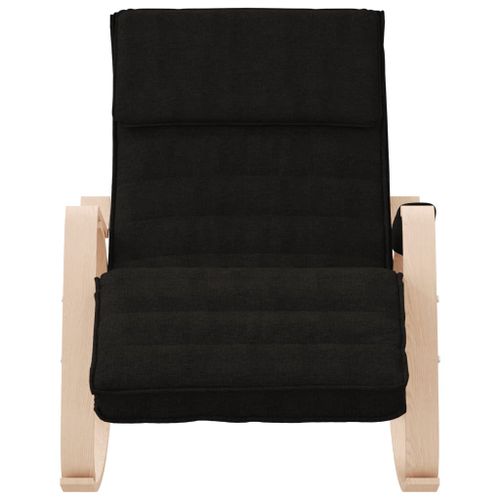 Chaise à bascule Noir Tissu - Photo n°3; ?>