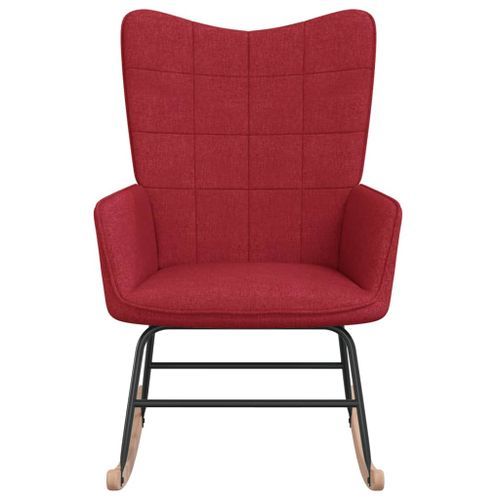 Chaise à bascule Rouge bordeaux Tissu 4 - Photo n°3; ?>