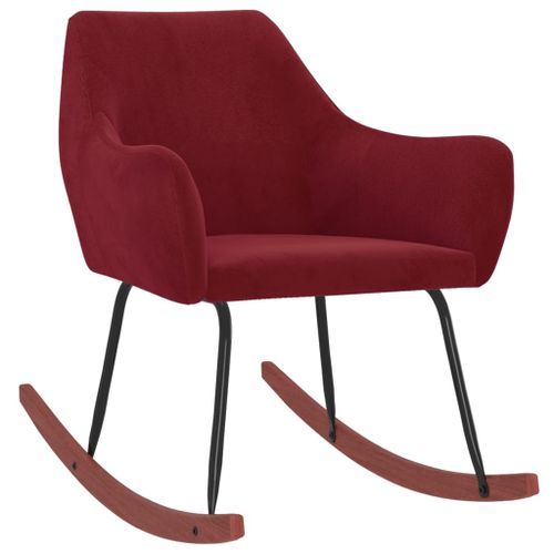 Chaise à bascule Rouge bordeaux Velours 2 - Photo n°2; ?>