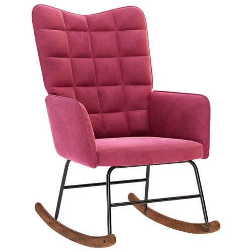 Chaise à bascule Rouge bordeaux Velours - Photo n°2; ?>