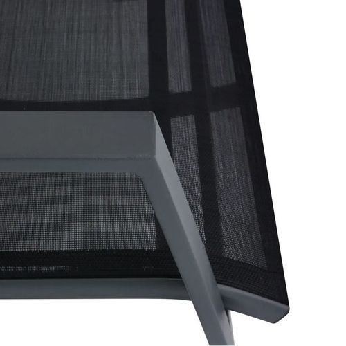 Chaise à bascule textilène noir et métal Rishaa - Lot de 2 - Photo n°3; ?>
