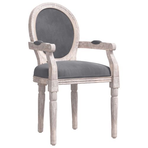 Chaise à manger gris foncé 54x56x96,5 cm velours - Photo n°2; ?>