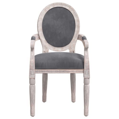 Chaise à manger gris foncé 54x56x96,5 cm velours - Photo n°3; ?>