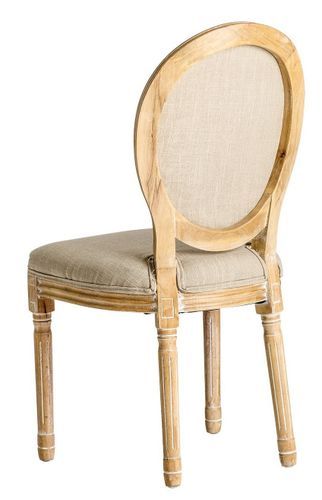 Chaise à manger tissu beige et bois d'eucalyptus clair Sellia - Lot de 2 - Photo n°3; ?>
