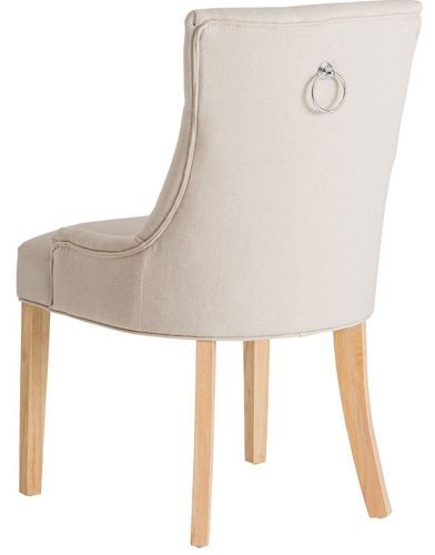 Chaise à manger tissu beige et pieds pin massif clair Keilla 2 - Photo n°3; ?>