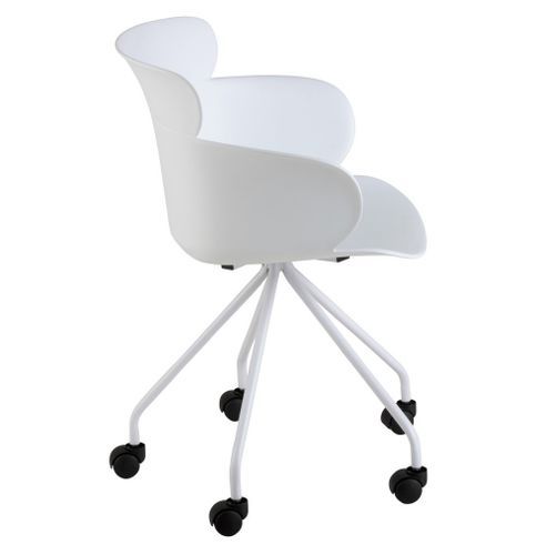 Chaise à roulettes polypropylène blanc Ettis L 56 cm - Photo n°2; ?>