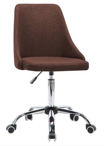 Chaise à roulettes réglable tissu marron et pieds métal chromé Greys - Lot de 2 - Photo n°2; ?>