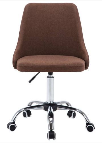 Chaise à roulettes réglable tissu marron et pieds métal chromé Greys - Lot de 2 - Photo n°3; ?>