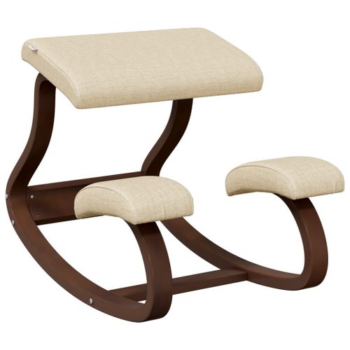Chaise assis-genoux crème 48x71x51 cm contreplaqué de bouleau - Photo n°2; ?>