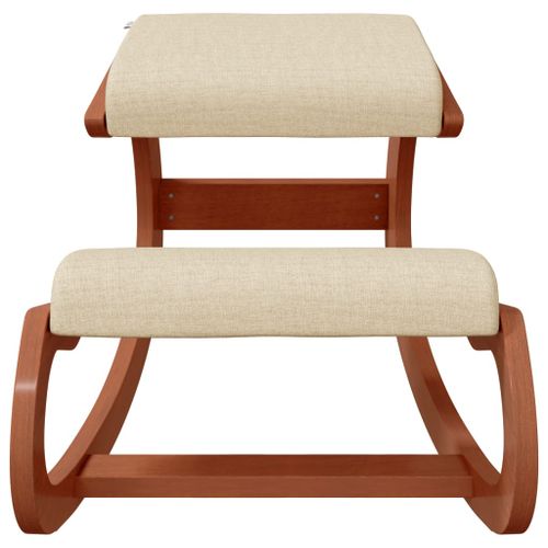 Chaise assis-genoux crème 55x84x55 cm contreplaqué de bouleau - Photo n°3; ?>