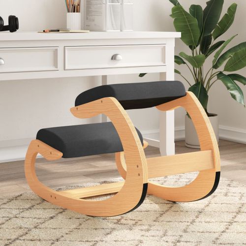 Chaise assis-genoux noir 55x84x55 cm contreplaqué de bouleau - Photo n°2; ?>