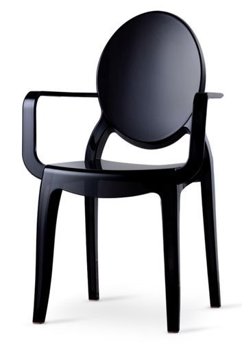 Chaise avec accoudoirs polycarbonate noir fumé Namon - Lot de 4 - Photo n°2; ?>