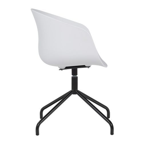 Chaise avec accoudoirs polypropylène blanc et métal noir Wau - Photo n°2; ?>