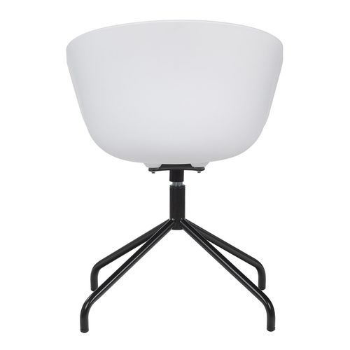 Chaise avec accoudoirs polypropylène blanc et métal noir Wau - Photo n°3; ?>