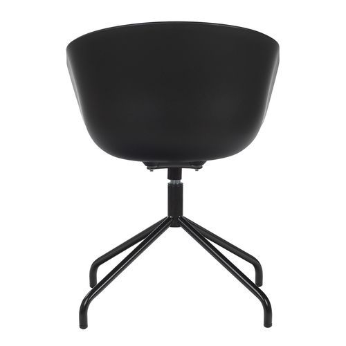Chaise avec accoudoirs polypropylène noir et métal noir Wau - Photo n°3; ?>