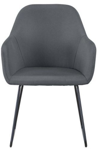 Chaise avec accoudoirs tissu gris et métal noir Ere - Photo n°3; ?>