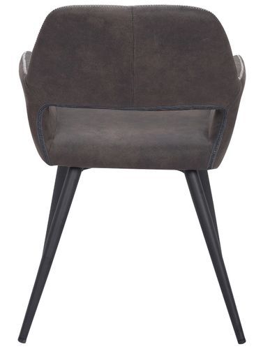Chaise avec accoudoirs tissu gris foncé vieilli Rocy - Photo n°3; ?>