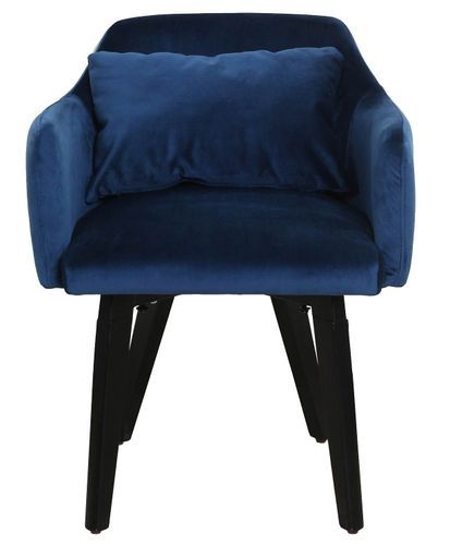 Chaise avec accoudoirs velours bleu Gabby - Photo n°2; ?>