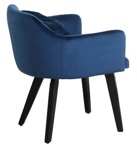 Chaise avec accoudoirs velours bleu Gabby - Photo n°3; ?>