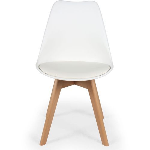 Chaise blanche style scandinave Orna - Lot de 2 - Photo n°3; ?>