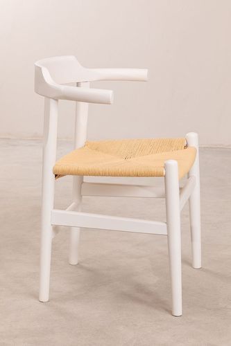 Chaise bois de hêtre blanc et corde tressée Payia - Photo n°2; ?>