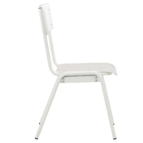 Chaise bois et pieds métal blanc Kaem - Lot de 2 - Photo n°3; ?>