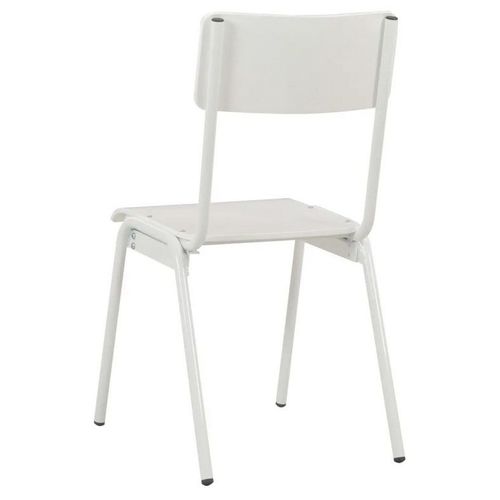 Chaise bois et pieds métal blanc Kaem - Lot de 4 - Photo n°3; ?>