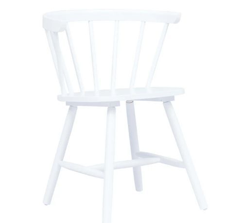 Chaise bois hévéa massif laqué blanc Caleo - Lot de 2 - Photo n°2; ?>