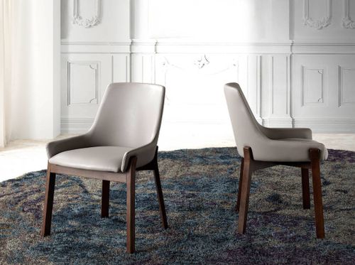 Chaise contemporaine bois frêne et simili cuir Sylva - Lot de 2 - Photo n°2; ?>