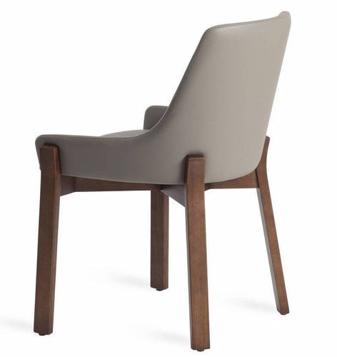 Chaise contemporaine bois frêne et simili cuir Sylva - Lot de 2 - Photo n°3; ?>