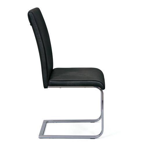 Chaise cuir noir Nathie - Lot de 2 - Photo n°3; ?>