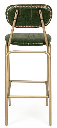 Chaise de bar acier vert et doré Addy hauteur d'assise 73 cm - Photo n°2; ?>