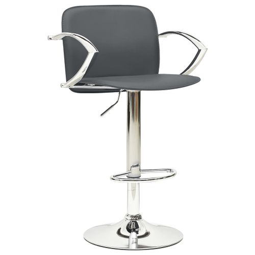 Chaise de bar réglable simili cuir gris Kisto - Lot de 2 - Photo n°2; ?>