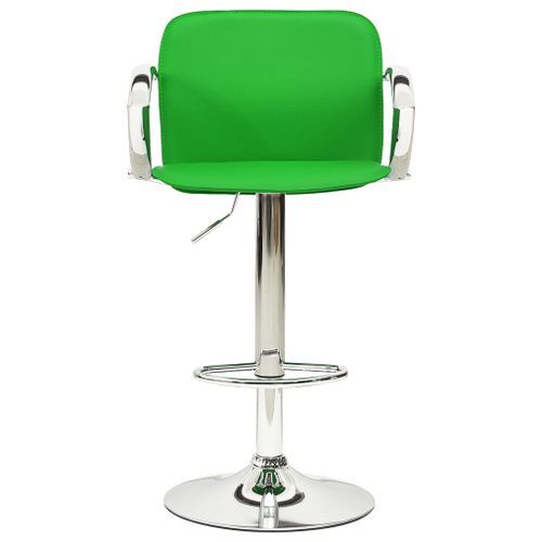 Chaise de bar réglable simili cuir vert Kisto - Lot de 2 - Photo n°3; ?>