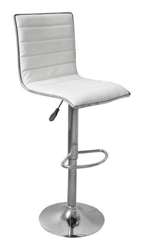 chaise de bar simili cuir blanc et métal chromé Latty - Lot de 2 - Photo n°2; ?>