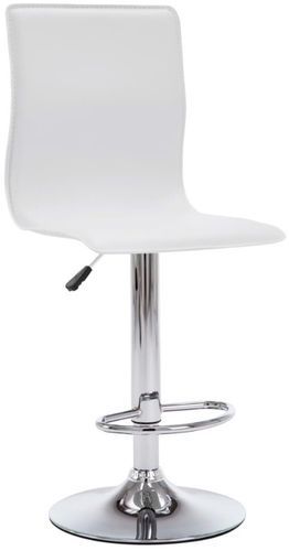 Chaise de bar simili cuir blanc et pieds métal chromé Vial - Lot de 2 - Photo n°2; ?>