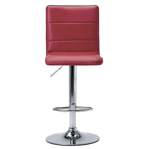 Chaise de bar simili cuir rouge bordeaux et métal chromé Rand - Lot de 2 - Photo n°2; ?>