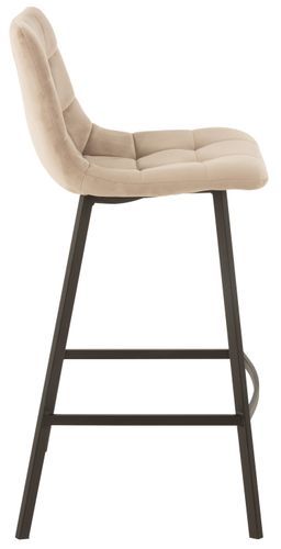 Chaise de bar tissu métal beige Olivia Assise 69 cm - Photo n°3; ?>