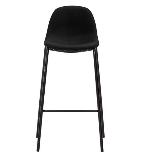 Chaise de bar tissu noir et pieds métal noir Cassie - Lot de 2 - Photo n°3; ?>