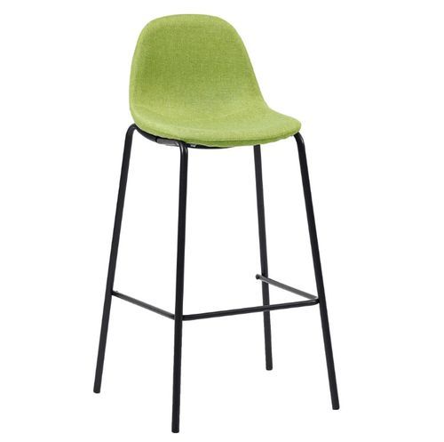 Chaise de bar tissu vert et pieds métal noir Cassie - Lot de 4 - Photo n°2; ?>
