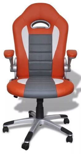 Chaise de bureau avec accoudoirs similicuir et métal multicolore Raylan 4 - Photo n°2; ?>