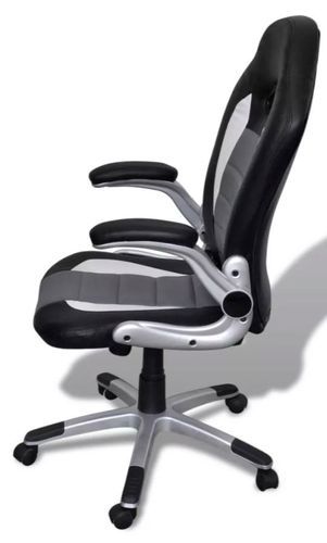 Chaise de bureau avec accoudoirs similicuir et métal multicolore Raylan 3 - Photo n°3; ?>