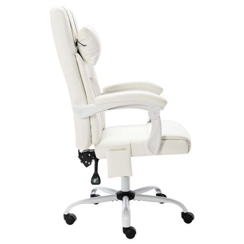 Chaise de bureau de massage Blanc Similicuir - Photo n°3; ?>