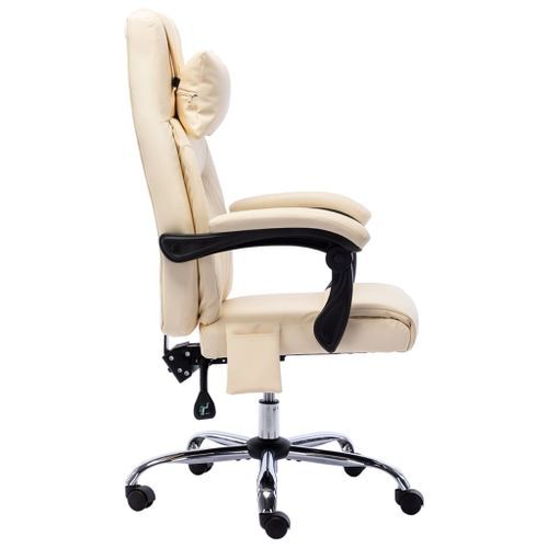 Chaise de bureau de massage Crème Similicuir 2 - Photo n°3; ?>
