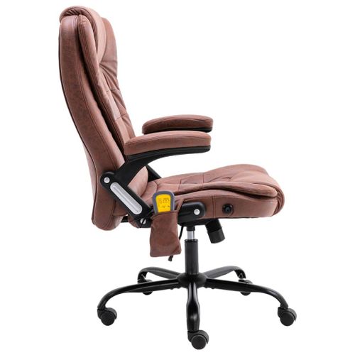 Chaise de bureau de massage Marron clair Cuir véritable - Photo n°3; ?>