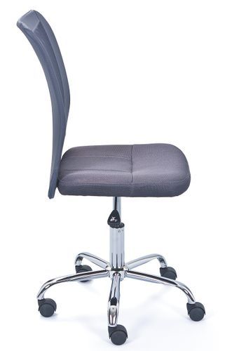 Chaise de bureau grise et pieds métal chromé Kelly - Photo n°3; ?>