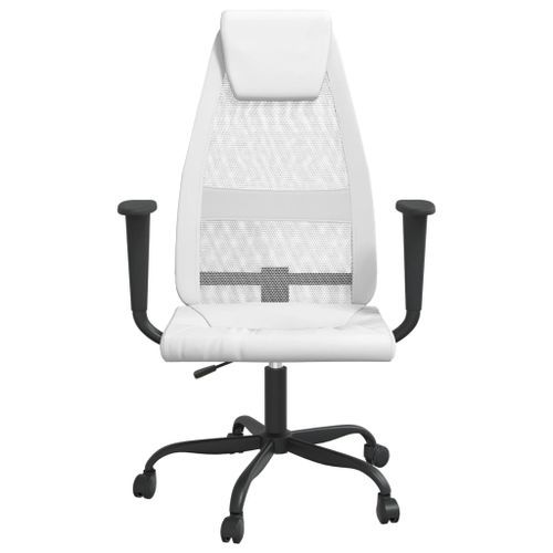 Chaise de bureau réglable en hauteur blanc - Photo n°3; ?>