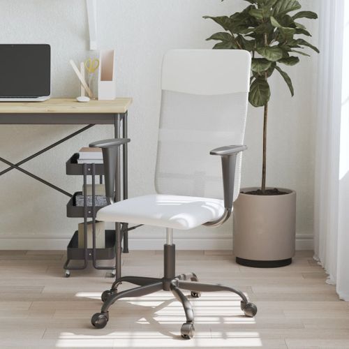 Chaise de bureau réglable en hauteur blanc - Photo n°2; ?>