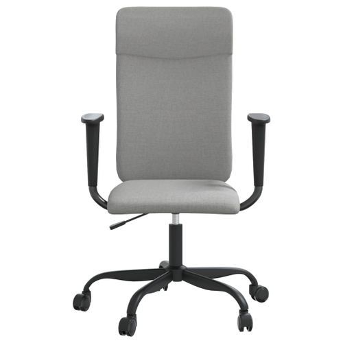Chaise de bureau réglable en hauteur gris clair tissu - Photo n°3; ?>